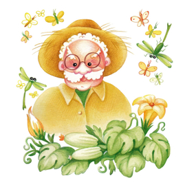 Дедушка-огородник