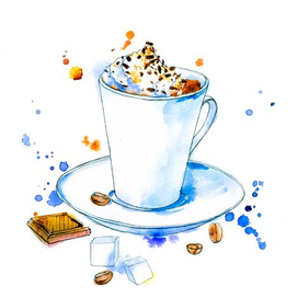 Большой капучино со взбитыми сливками