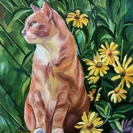 Котик в саду 