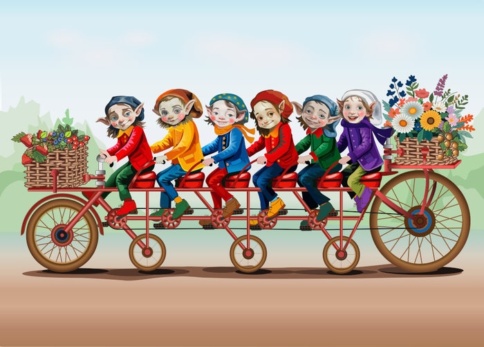 Гномы на велопрогулке