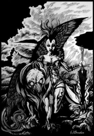 Дроу на грифоне