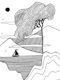 Дерево и вулканчик