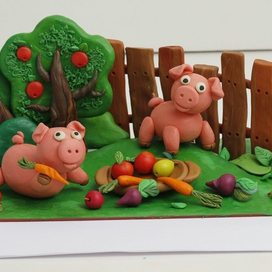 "Поросята". КНИГА "ПЛАСТИЛИН", СЕРИЯ "ПОДЕЛКИ", ИЗДАТЕЛЬСТВО "ЭКСМО".