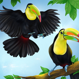 Иллюстрация к детской книге про джунгли