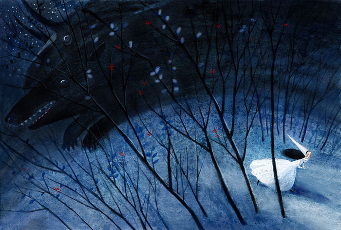 Иллюстрация к сказке "Белоснежка и семь гномов"