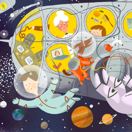 в открытом космосе