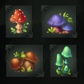 Mushrooms icons