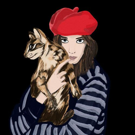 Девушка с кошкой 