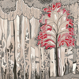 "Где-то среди берёз красный горит клён"