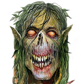 Иллюстрация в энциклопедию о мифах, преданиях и сказочных персонажах. Акварель, формат 14х20 см