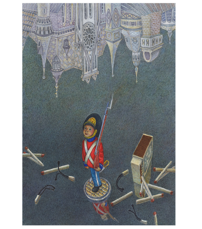 Иллюстрация к сказке .Г.Х.Андерсена "Стойкий оловянный солдатик"