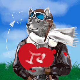 Персонаж влюблённый волк