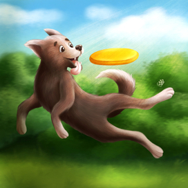 Собака с фрисби