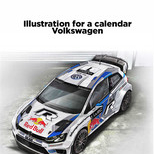Иллюстрации для календаря автосалона "Volkswagen Gomel NTS"