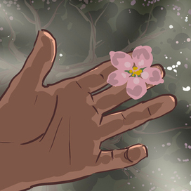 Ладонь с цветком яблони