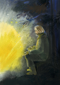 Рисунок для обложки "Здесь был Фёдор" Е. Грачёвой