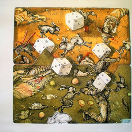 Лист из серии " Как пойдёт игра. Белый кролик. "