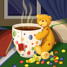 Открытка с медвежонком