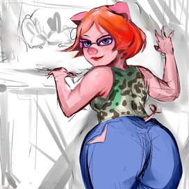 Эскиз Кролики на ферме