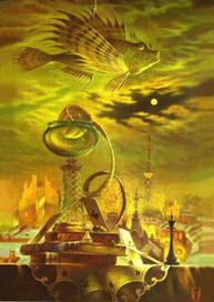 Натюрморт с луной и летучей рыбой