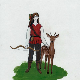 Портрет охотницы с оленем