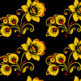 Русская народная Хохломская роспись паттерн