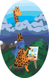 Жираф художник