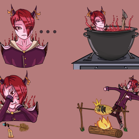 стикеры демон