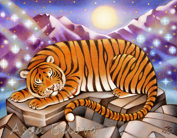 Спящий  тигр