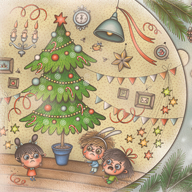 Для книжки "Санта и ленивый олень"