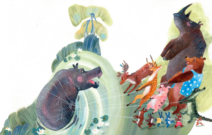 Нелегкая работа - из болота тащить бегемота)