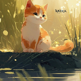 Рыжий солнечный котик