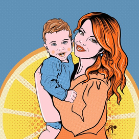 Портрет мамы с малышом
