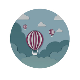 Paper cut воздушные шары в небе 