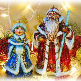 Ёлочные игрушки "Дед Мороз и Снегурочка"