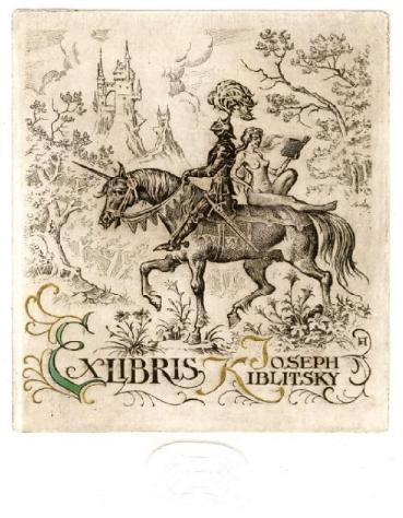 Экслибрис зам. директора Русского музея Жозефа Киблицкого