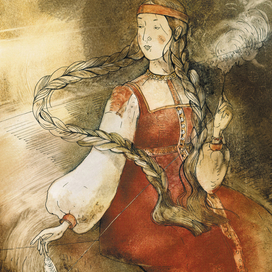 "Три девицы под окном Пряли поздно вечерком"