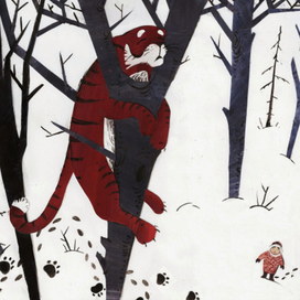 Тигр на дереве