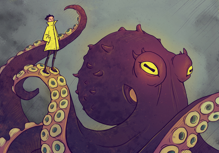boy and octopus
