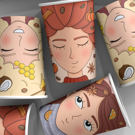 Иллюстрации для кофейных стаканчиков