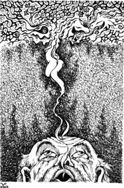 Иллюстрации к произведению И. Шмелёва "Солнце мёртвых" . Бумага А4, тушь, перо.