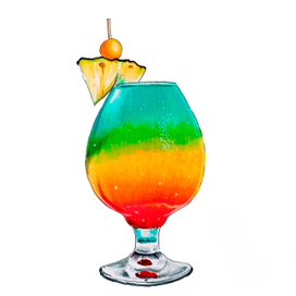 Радужный коктейль с ананасом