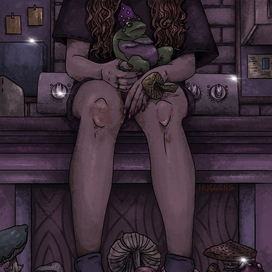 Жаба на ногах сидит