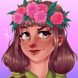 Девушка с цветочным венком