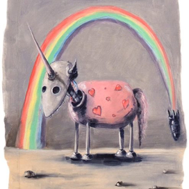 Этюд маслом "Радуга"