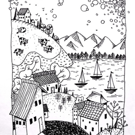 Деревня на берегу моря