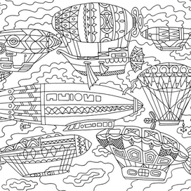 раскраска Дирижабли