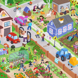 Дачная история виммельбух