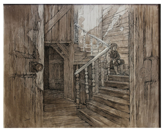 на лестнице