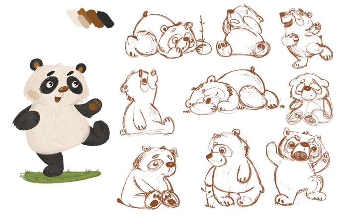 Панда дизайн персонажа